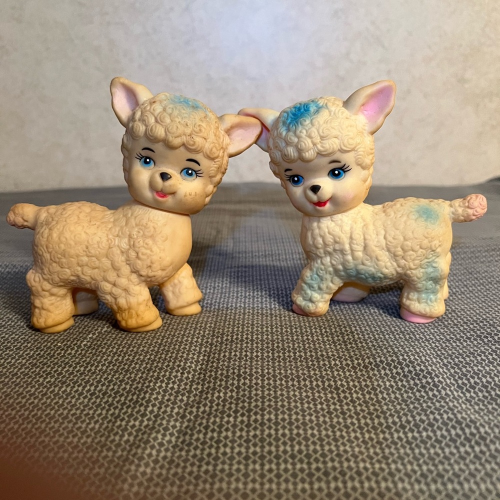 Vintage MCM Lamb Rubber Toys